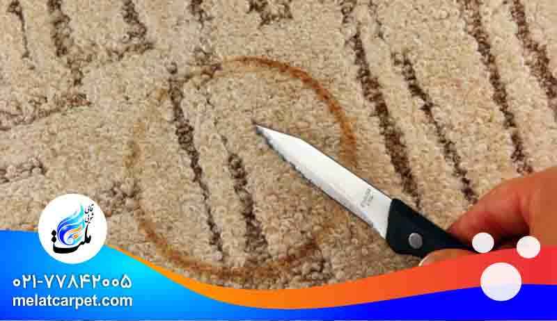 ترمیم سوختگی فرش در قالیشویی مطهری